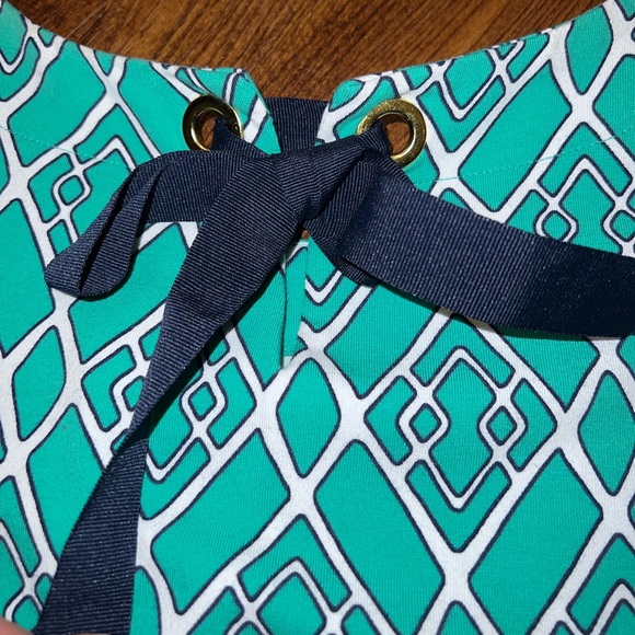 NWT Crown & Ivy Green & White Pattern Wide Long Sleeve Sheath Dress Size 1X - Picture 8 of 15